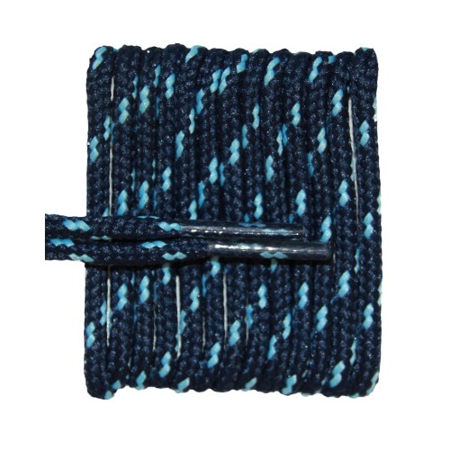 FootGalaxy High Quality Round Laces For Boots And Shoes, Navy With Carolina Blue Chip FootGalaxy High Quality Round Laces For Boots And Shoes, Navy With Carolina Blue Chip