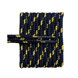 FootGalaxy High Quality Round Laces For Boots And Shoes, Navy With Gold Chip