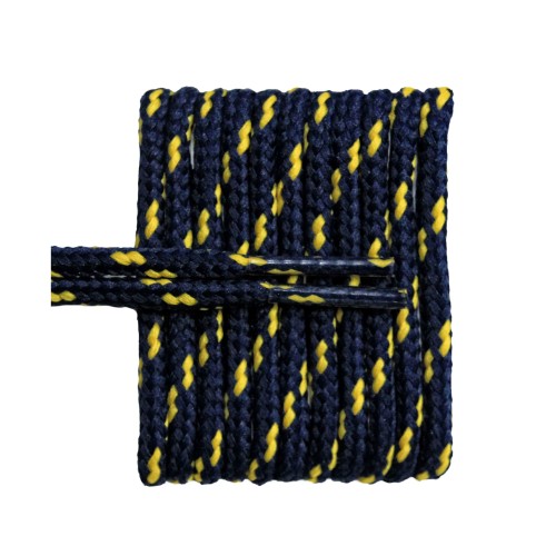 FootGalaxy High Quality Round Laces For Boots And Shoes, Navy With Gold Chip FootGalaxy High Quality Round Laces For Boots And Shoes, Navy With Gold Chip