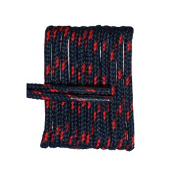 FootGalaxy High Quality Round Laces For Boots And Shoes, Navy With Red Chip