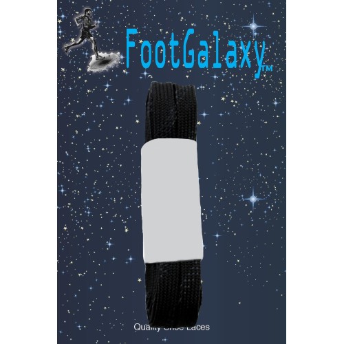 FootGalaxy Strong Flat Laces, Black Reinforced w/ Black Kevlar