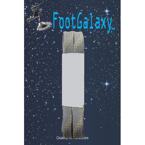 FootGalaxy Strong Flat Laces, Gray Reinforced w/ Natural Kevlar