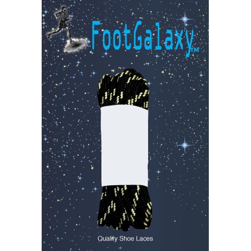 FootGalaxy Strong Round Laces, Black Reinforced w/ Natural Kevlar