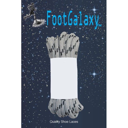 FootGalaxy Strong Round Laces, Gray Reinforced w/ Black Kevlar FootGalaxy Strong Round Laces, Gray Reinforced w/ Black Kevlar