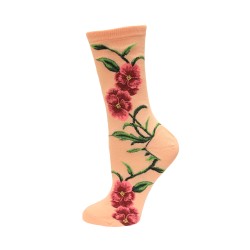 HotSox Pansy Socks, Blush, 1 Pair, Women Shoe 4-10