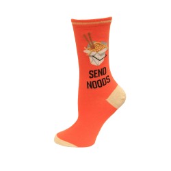 HotSox Send Noods Socks, Coral, 1 Pair, Women Shoe 4-10