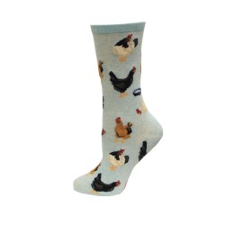 HotSox Feeding Chickens Socks, Mint Melange, 1 Pair, Women Shoe 4-10