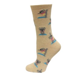 HotSox Koala Socks, Natural Melange, 1 Pair, Women Shoe 4-10
