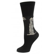 HotSox Winged Victory Of Sam Socks, Black, 1 Pair, Women Shoe 4-10