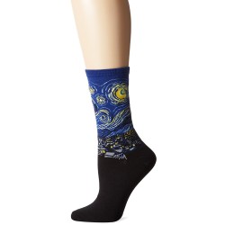 HotSox Womens Starry Night Socks, Royal, 1 Pair, Womens Shoe 4-10