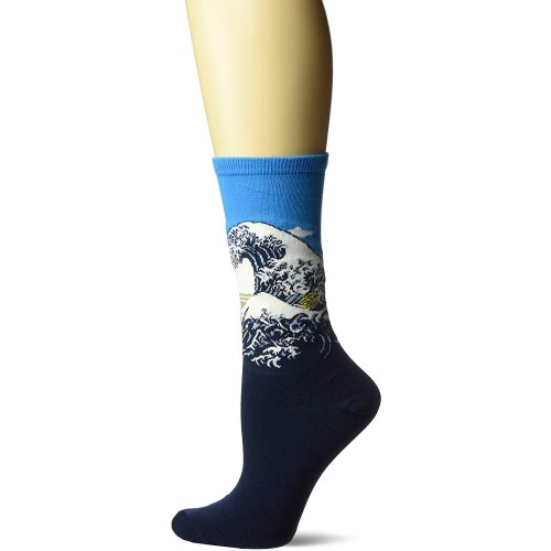 Hot Sox Women's Trouser Socks - Katsushika Hokusai - Great Wave, sock size 9-11 Hot Sox Women's Trouser Socks - Katsushika Hokusai - Great Wave, sock size 9-11