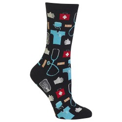 Hot Sox Women's Novelty Occupation Casual Crew Socks, Medical (black), Shoe Size: 4-10 Size: 9-11 Hot Sox Women's Novelty Occupation Casual Crew Socks, Medical (black), Shoe Size: 4-10 Size: 9-11