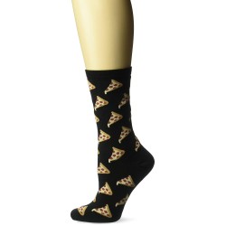 Hot Sox Women's Food and Drink Novelty Casual Crew Socks, Pizza (Black), Shoe Size: 4-10 Hot Sox Women's Food and Drink Novelty Casual Crew Socks, Pizza (Black), Shoe Size: 4-10