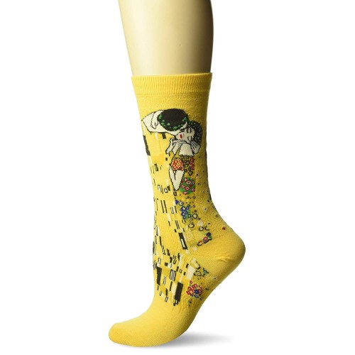 Hot Sox Women's Artist Series Crew Socks | The The Kiss, Sunflower, Shoe Size: 4-10 Hot Sox Women's Artist Series Crew Socks | The The Kiss, Sunflower, Shoe Size: 4-10