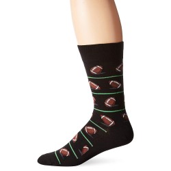 Hot Sox Men's Novelty Sporting Crew Socks, Football (Black), Shoe Size: 6-12 Hot Sox Men's Novelty Sporting Crew Socks, Football (Black), Shoe Size: 6-12