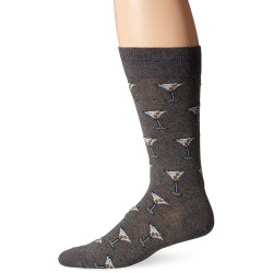 Hot Sox Men's Food and Booze Novelty Casual Crew Socks, Martini (Charcoal Heather), Shoe Size: 6-12 Hot Sox Men's Food and Booze Novelty Casual Crew Socks, Martini (Charcoal Heather), Shoe Size: 6-12