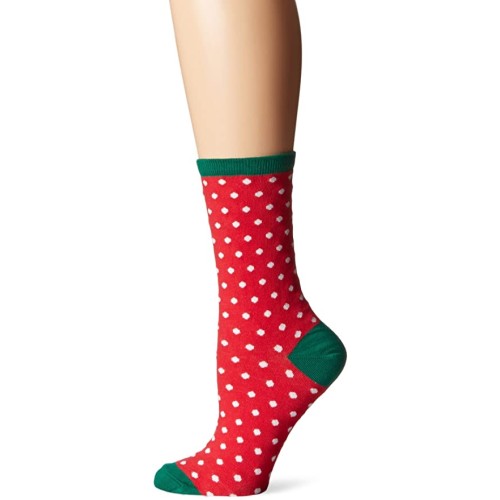 HotSox Womens Small Polka Dots Socks, Red, 1 Pair, Womens Shoe 4-10