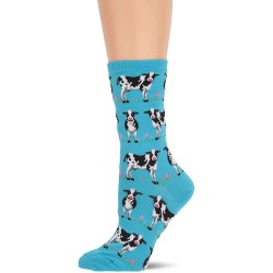 HotSox Womens Cows Socks, Light Turquoise, 1 Pair, Womens Shoe 4-10 HotSox Womens Cows Socks, Light Turquoise, 1 Pair, Womens Shoe 4-10
