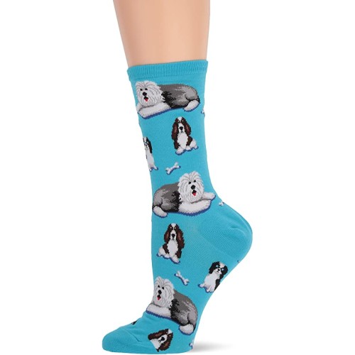 HotSox Womens Dogs and Bones Socks, Light Turquoise, 1 Pair, Womens Shoe 4-10