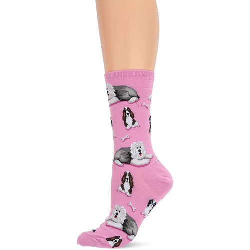 HotSox Womens Dogs and Bones Socks, Lilac, 1 Pair, Womens Shoe 4-10
