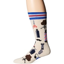 HotSox Mens Barber Shop Socks, Natural Melange, 1 Pair, Mens Shoe 6-12.5 HotSox Mens Barber Shop Socks, Natural Melange, 1 Pair, Mens Shoe 6-12.5
