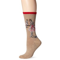Hot Sox Women's Artist Series Crew Socks | Degas Study Dancer, Red, Shoe Size: 4-10 Hot Sox Women's Artist Series Crew Socks | Degas Study Dancer, Red, Shoe Size: 4-10