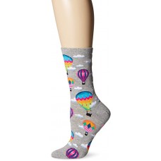 HotSox Womens Hot Air Balloons Socks, Sweatshirt Grey Heather, 1 Pair, Womens Shoe 4-10