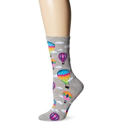 HotSox Womens Hot Air Balloons Socks, Sweatshirt Grey Heather, 1 Pair, Womens Shoe 4-10