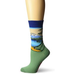 HotSox Womens Mt Fuji Over a Lake Socks, Dark Blue, 1 Pair, Womens Shoe 4-10