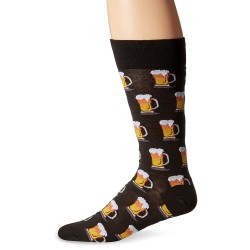 Hot Sox Men's Food and Booze Novelty Casual Crew Socks, Beer (Black), Shoe Size: 6-12 Hot Sox Men's Food and Booze Novelty Casual Crew Socks, Beer (Black), Shoe Size: 6-12