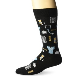 Hot Sox Men's Conversational Slack Crew Socks, Medical (Black), Shoe Size: 6-12 Hot Sox Men's Conversational Slack Crew Socks, Medical (Black), Shoe Size: 6-12