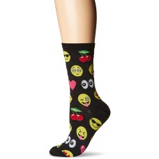 HotSox Womens Emoji Socks, Black, 1 Pair, Womens Shoe 4-10