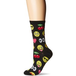 HotSox Womens Emoji Socks, Black, 1 Pair, Womens Shoe 4-10 HotSox Womens Emoji Socks, Black, 1 Pair, Womens Shoe 4-10