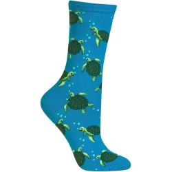 HotSox Womens Turtles Socks, Turquoise, 1 Pair, Womens Shoe 4-10