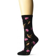 HotSox Womens Hummingbirds Socks, Black, 1 Pair, Womens Shoe 4-10