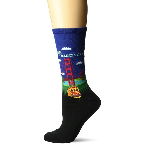 HotSox Womens Golden Gate Bridge Socks, Dark Blue, 1 Pair, Womens Shoe 4-10 HotSox Womens Golden Gate Bridge Socks, Dark Blue, 1 Pair, Womens Shoe 4-10