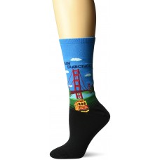 HotSox Womens Golden Gate Bridge Socks, Turquoise, 1 Pair, Womens Shoe 4-10