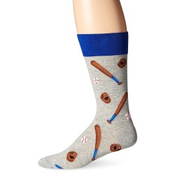 Hot Sox Men's Conversational Slack Crew Socks, Baseball (Sweatshirt Grey Heather), Shoe Size: 6-12 Hot Sox Men's Conversational Slack Crew Socks, Baseball (Sweatshirt Grey Heather), Shoe Size: 6-12