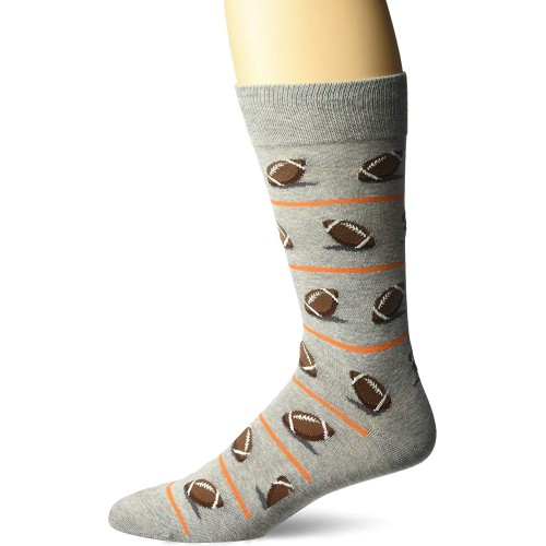 Hot Sox Men's Classic Fashion Crew Socks, Football (Sweatshirt Grey Heather), Shoe Size: 6-12 Hot Sox Men's Classic Fashion Crew Socks, Football (Sweatshirt Grey Heather), Shoe Size: 6-12