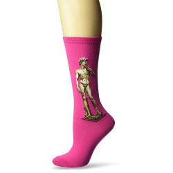 Hot Sox Women's Artist Series Crew Socks | David, Bright Pink, Shoe Size: 4-10 Hot Sox Women's Artist Series Crew Socks | David, Bright Pink, Shoe Size: 4-10