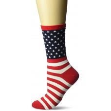 HotSox Womens Flag Socks, Red, 1 Pair, Womens Shoe 4-10