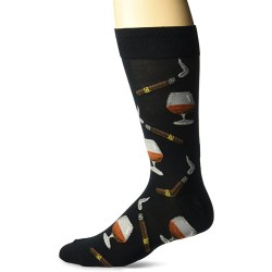 HotSox Mens Cognac and Cigars Socks, Black, 1 Pair, Mens Shoe Size 6-12.5 HotSox Mens Cognac and Cigars Socks, Black, 1 Pair, Mens Shoe Size 6-12.5
