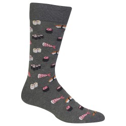 Hot Sox Men's Food and Booze Novelty Casual Crew Socks, Sushi (Charcoal), Shoe Size: 6-12 Hot Sox Men's Food and Booze Novelty Casual Crew Socks, Sushi (Charcoal), Shoe Size: 6-12