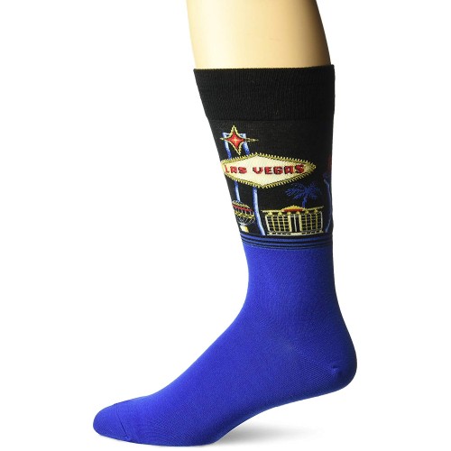Hot Sox Men's Classic Fashion Crew Socks, Las Vegas (Black), Shoe Size: 6-12 Hot Sox Men's Classic Fashion Crew Socks, Las Vegas (Black), Shoe Size: 6-12