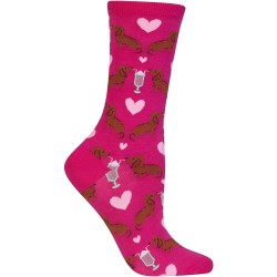 HotSox Womens Dogs and Milkshake Socks, Bright Pink, 1 Pair, Womens Shoe Size 4-10 HotSox Womens Dogs and Milkshake Socks, Bright Pink, 1 Pair, Womens Shoe Size 4-10