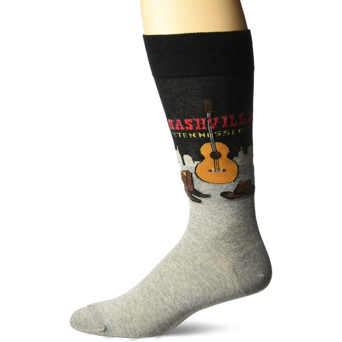 Hot Sox Men's Classic Fashion Crew Socks, Nashville (Black), Shoe Size: 6-12 Hot Sox Men's Classic Fashion Crew Socks, Nashville (Black), Shoe Size: 6-12