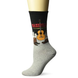 HotSox Womens Nashville Socks, Black, 1 Pair, Womens Shoe 4-10