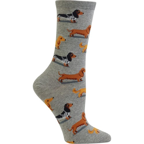 HotSox Womens Dachshunds Socks, Sweat Heather Grey, 1 Pair, Womens Shoe Size 4-10 HotSox Womens Dachshunds Socks, Sweat Heather Grey, 1 Pair, Womens Shoe Size 4-10