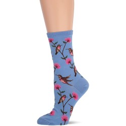 HotSox Womens Hummingbirds Socks, Coastal Blue, 1 Pair, Womens Shoe 4-10
