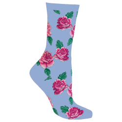 Hot Sox Women's Originals Fashion Crew Novelty Socks, Rose Print (Coastal Blue), Shoe Size: 4-10 Hot Sox Women's Originals Fashion Crew Novelty Socks, Rose Print (Coastal Blue), Shoe Size: 4-10